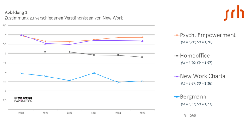 Zustimmung zu verschiedenen Verständnissen von New Work