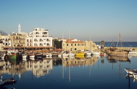 Boats at kyrenia harbour cyprus